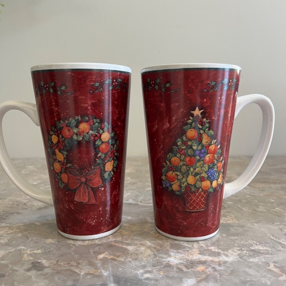 Retro Set of 4 Tall Mugs & Matching 4 Dessert Plates - Picture 9 of 15